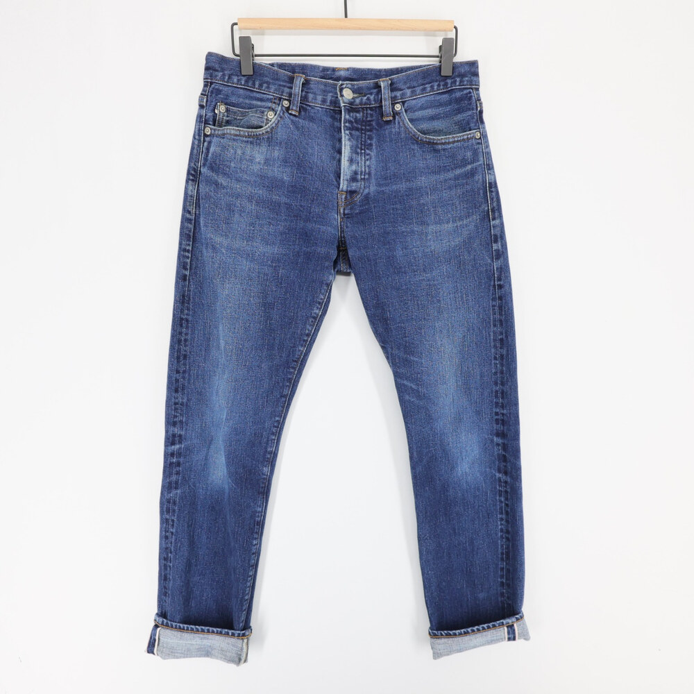 JCrew 484 Jeans Mens 32x32 Blue Selvedge Extra Slim Button Fly Denim